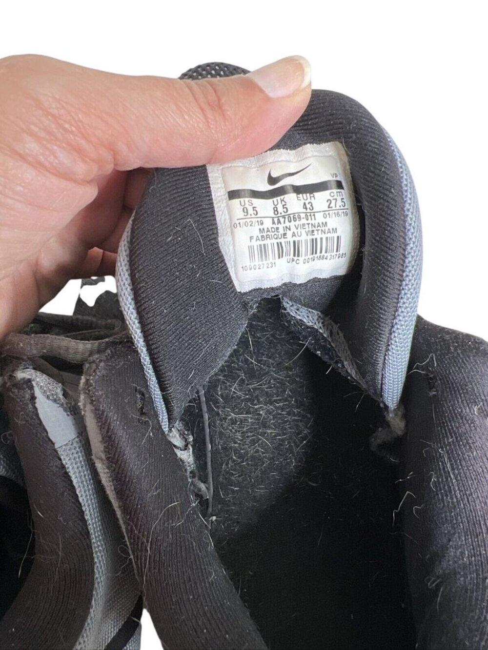 Nike Air Precision II Gray & Black Mens Basketball Shoes Size 9.5 - Picture 8 of 9